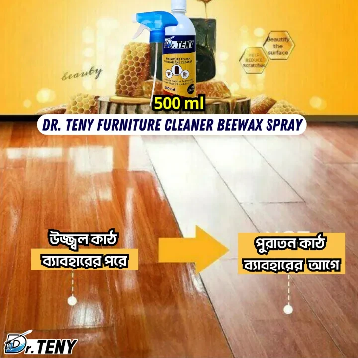 Dr Teny Natural Micro-Molecularized Beeswax Spray, Beeswax Furniture Polish, Bees Wax Furniture Polish and Cleaner, Beeswax Spray Furniture Polish, Wood Seasoning Beewax for Furniture Floor, 500 ml - Image 2
