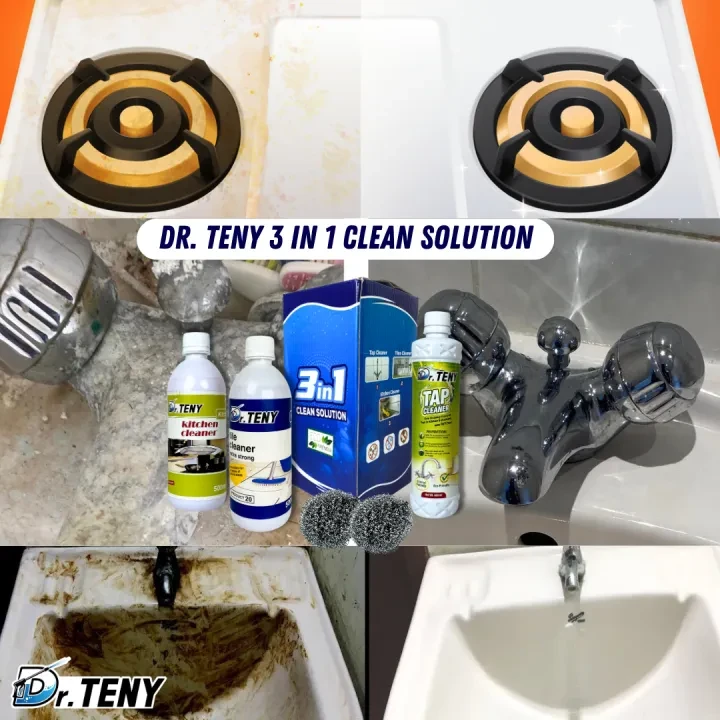 Dr Teny 3 in 1 Cleaner Solution, dr teny Hg Kitchen, Hg Tiles and Tap Cleaner Spray 500 ml - Image 3